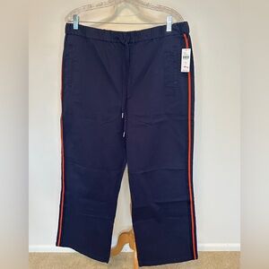 Anthropology - Navy Track Pants with Red Stripe - Large